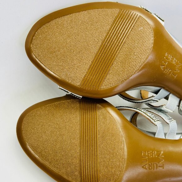 Naturalizer Bridget 4 Rhinestone Block Heel Sandal Size 6M Silver Dress Shoe - Picture 12 of 16